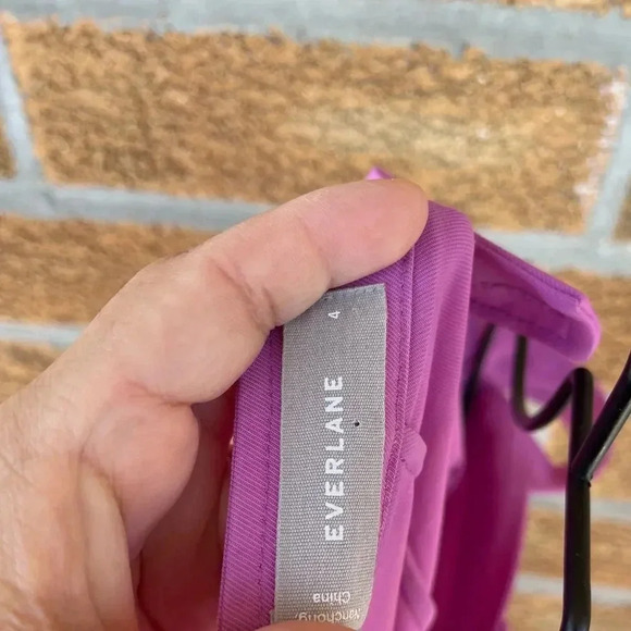 Everlane Magenta Japanese GoWeave Picnic Button Front Dress size 4 - Picture 11 of 11